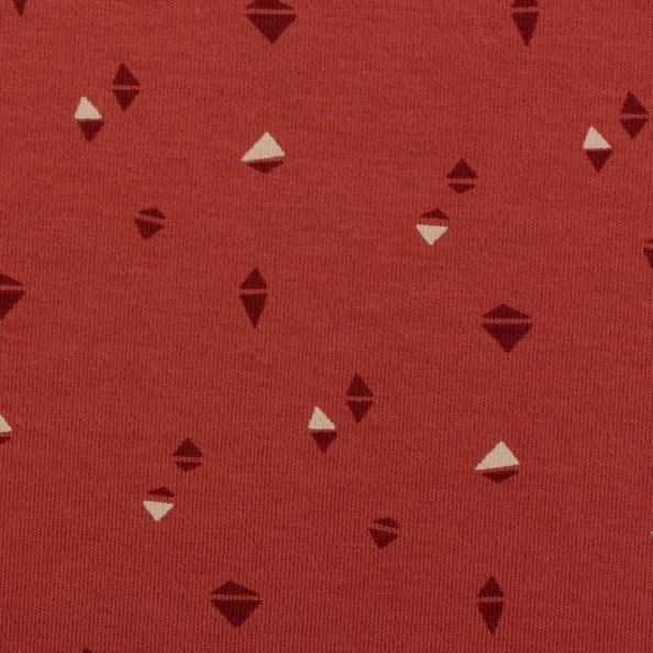 Bueno, Interlock-Jersey bunte Rauten, terracotta