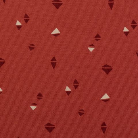 Bueno, Interlock-Jersey bunte Rauten, terracotta