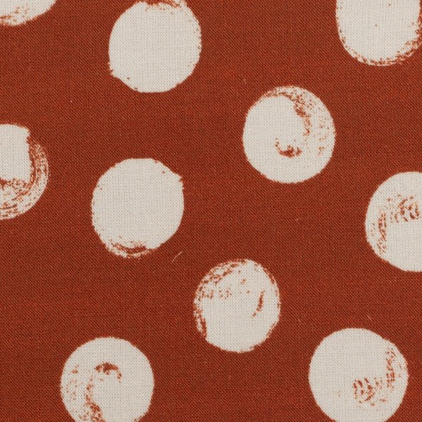 Selma - Viskose - Leinen Stoff - terracotta - weiße Dots (Swafing)