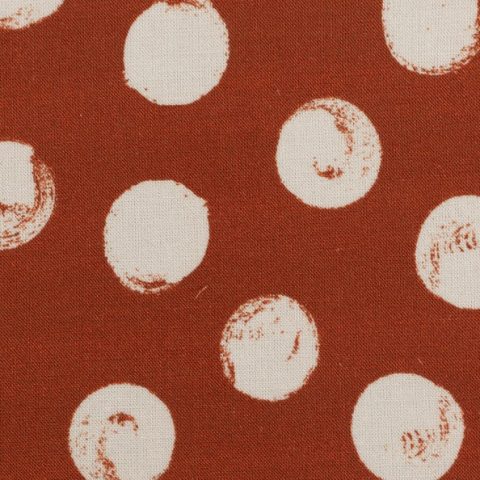 Selma - Viskose - Leinen Stoff - terracotta - weiße Dots Swafing
