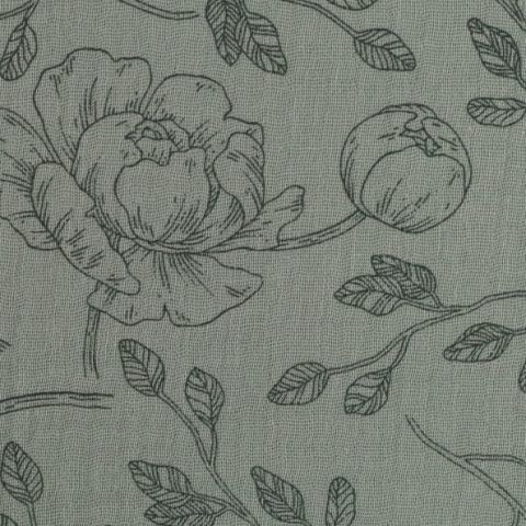 Jeron **Restschrumpfwert ca. 10%** - Musselin, Blumen, Double Gauze