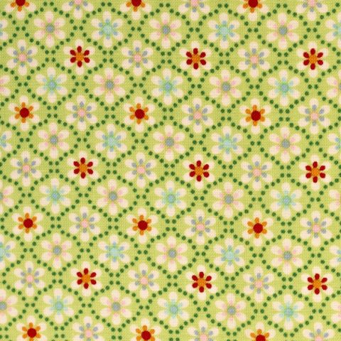 Swafing Julia, Baumwolle Webware kleine Blüten, kiwigrün