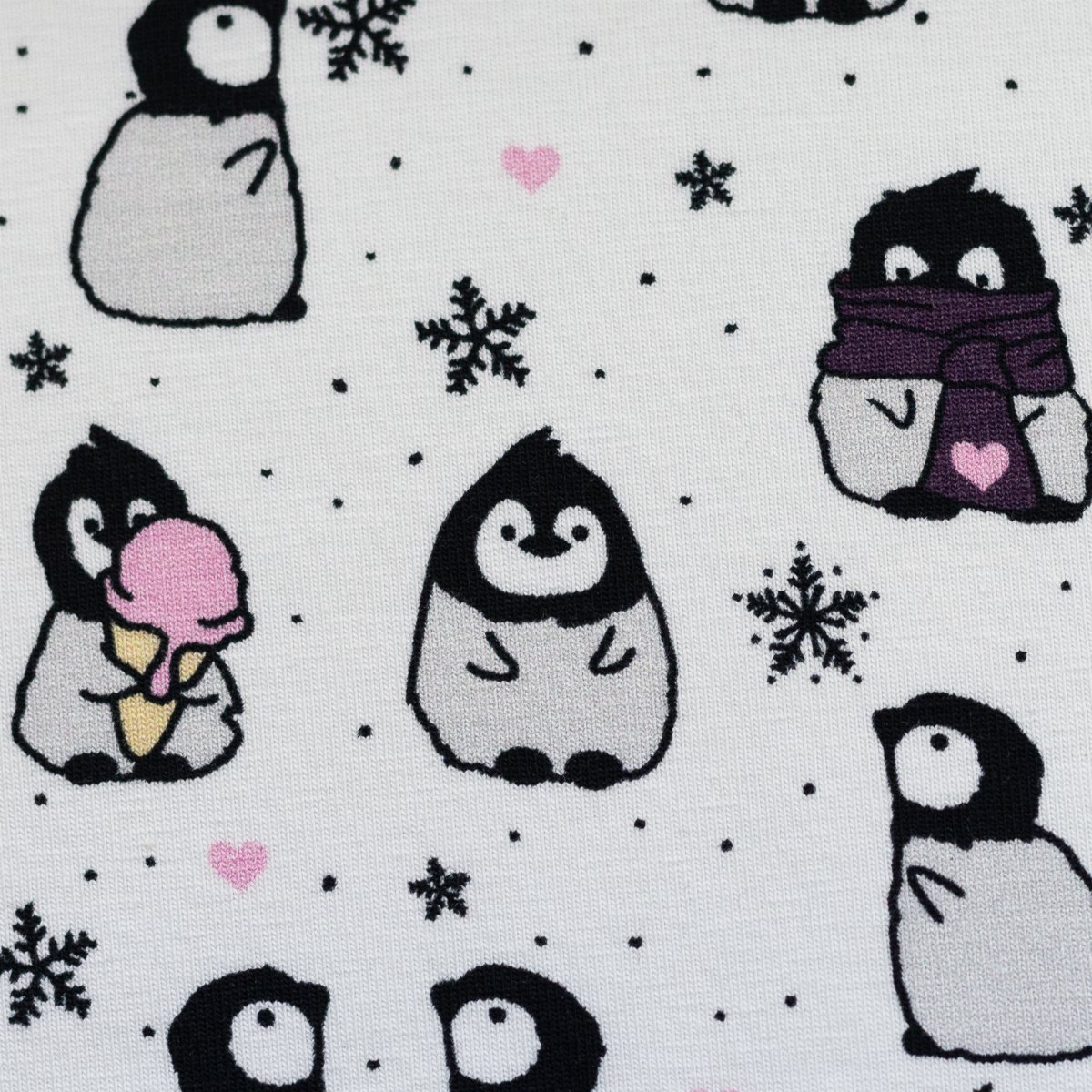 Jesse, Jersey Baumwolle 548432 Pinguine, weiß/rosa, Swafing, Artikel-Nr: