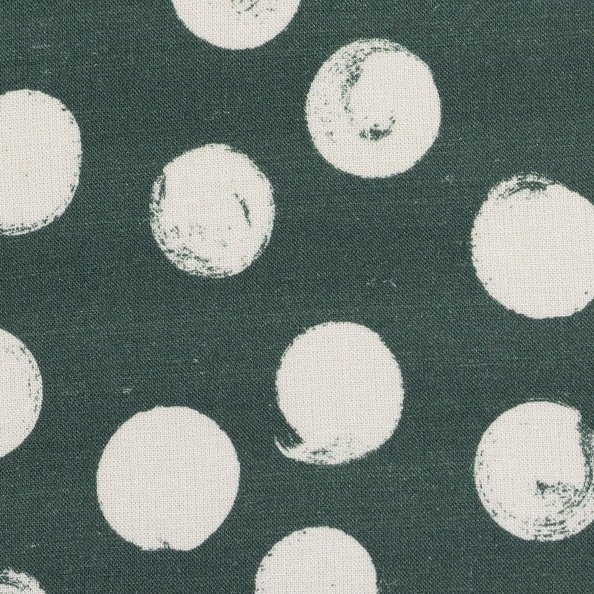 Selma - Viskose - Leinen Stoff - graugrün - weiße Dots (Swafing)