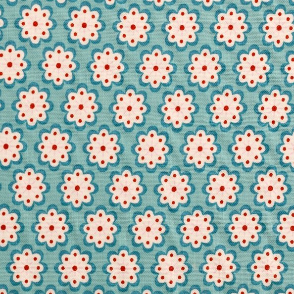 Swafing Julia, Baumwolle Webware kleine Blüten, türkis