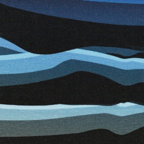 Wavy Stripes by Lycklig Design, Sweat, Streifen, schwarz/helltürkis