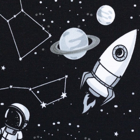 Swafing, Levi, French Terry, Astronaut, Rakete, schwarz