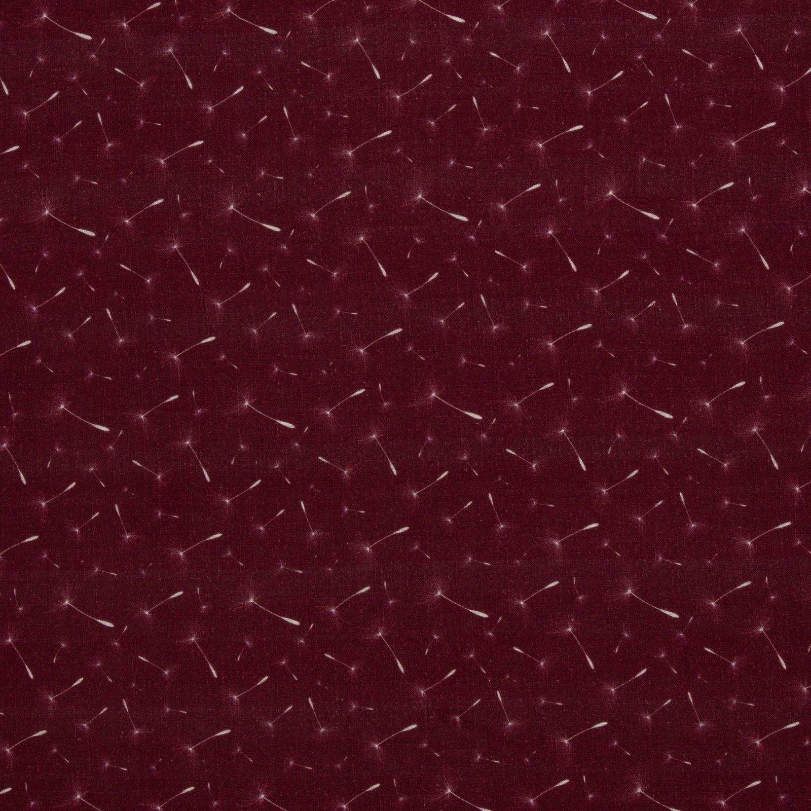 Double Gauze „Adele" – Pusteblumen, weiß/burgundy
