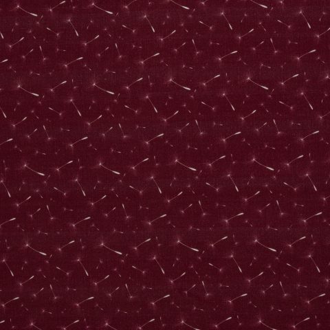 Double Gauze „Adele" – Pusteblumen, weiß/burgundy
