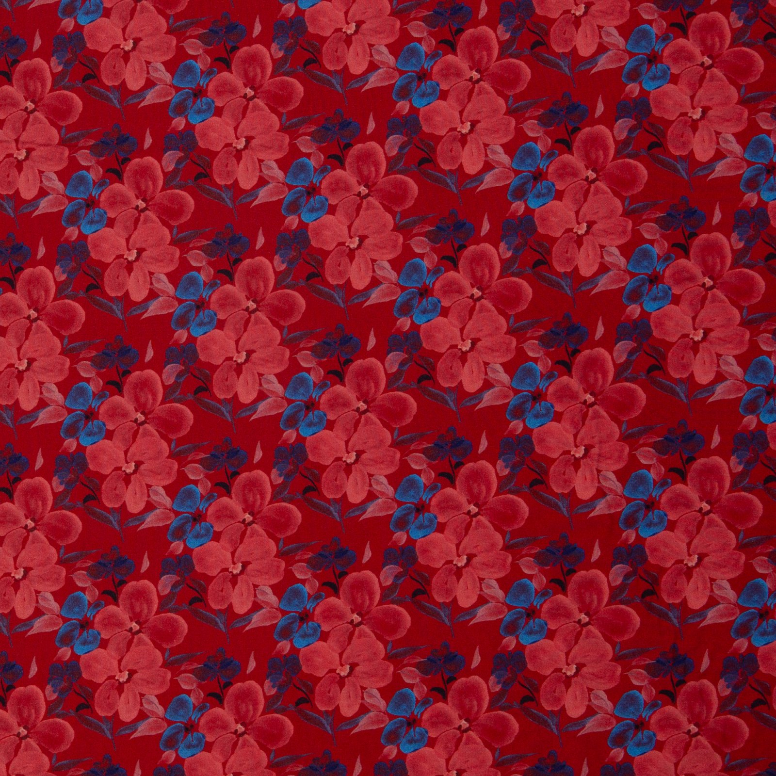 Viskose Webware „Anta" – Blüten rot