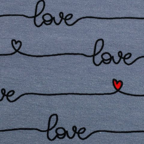 Rosie, Sweat angeraut 327259 Schriftzug love, rauchblau, Swafing, Artikel-Nr: