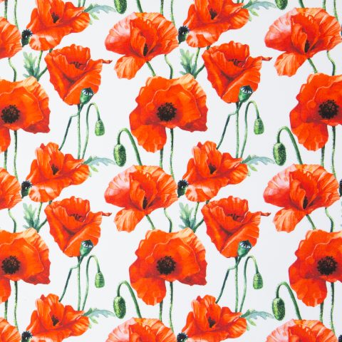 Canvas „Beate" – Mohnblumen, rot/weiß