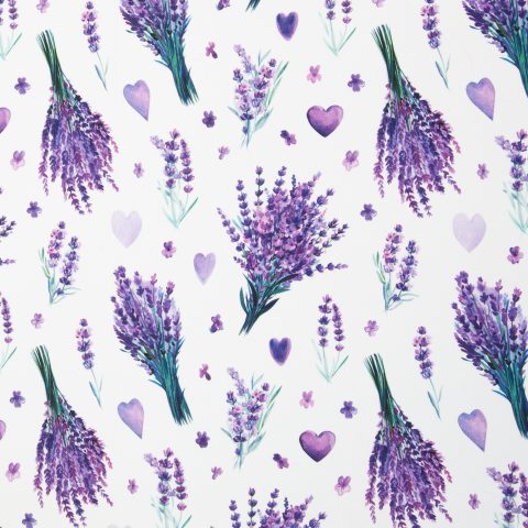 Canvas „Beate" – Lavendel, lila/weiß