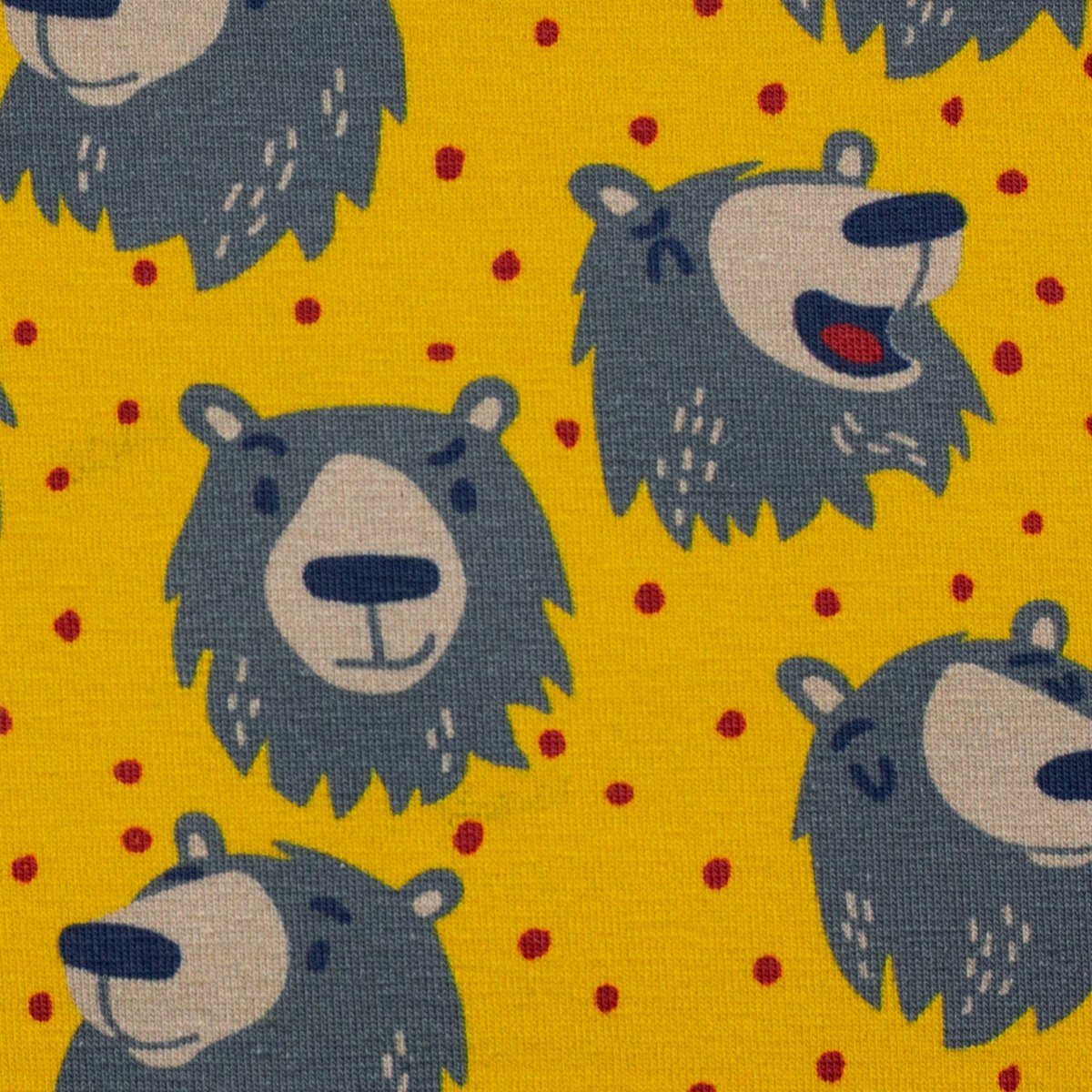 Furry Faces by Käselotti, Jersey Baumwolle 200312 Bären, gelb, Swafing, Artikel-Nr.: