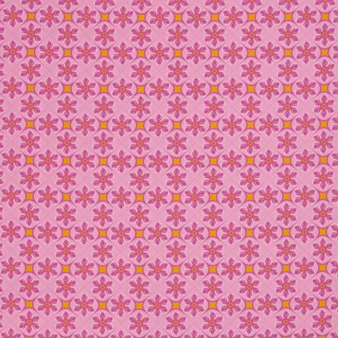 Baumwolle Webware „Bilbao" – grafische Blüten, rosa