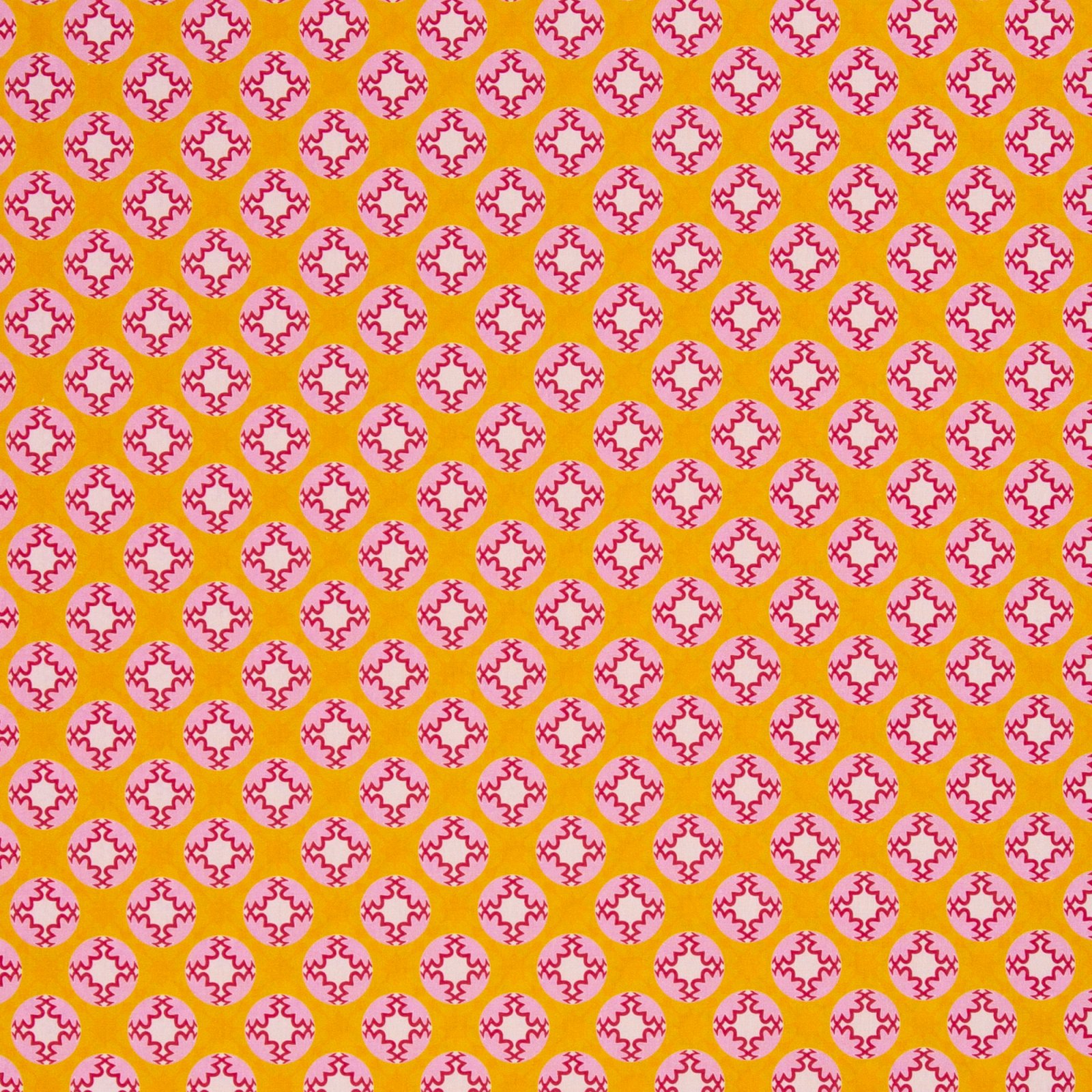 Baumwolle Webware „Bilbao" – Tupfen gemustert, weiß/rosa/orange