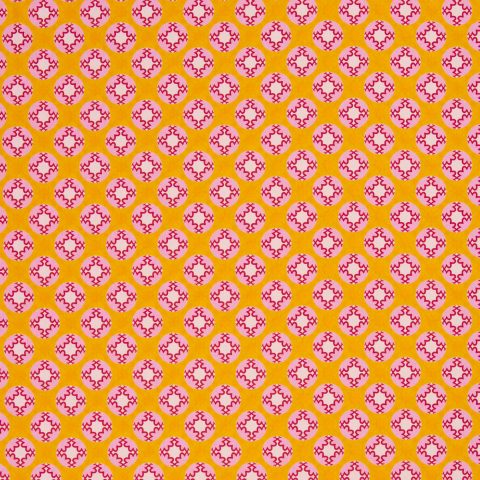 Baumwolle Webware „Bilbao" – Tupfen gemustert, weiß/rosa/orange