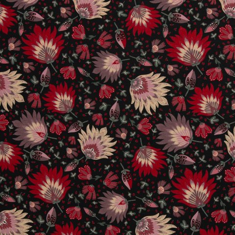 Canvas „Bold Blooms by Bienvenido Colorido" – Blumen, rot/schwarz