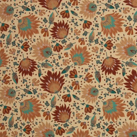 Canvas „Bold Blooms by Bienvenido Colorido" – Blumen, terracotta/beige