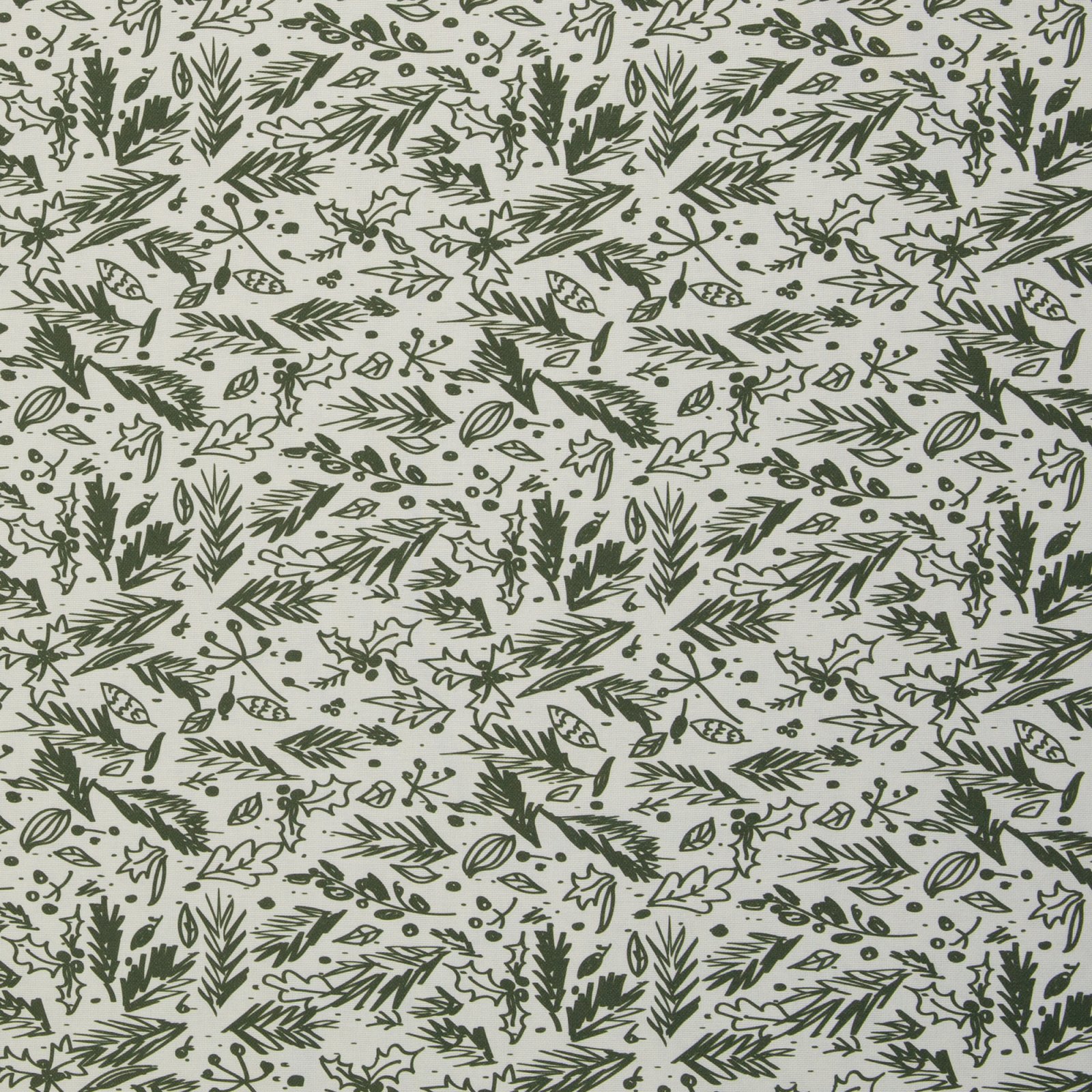Canvas „Christmas" – Zweige, khaki/naturweiß