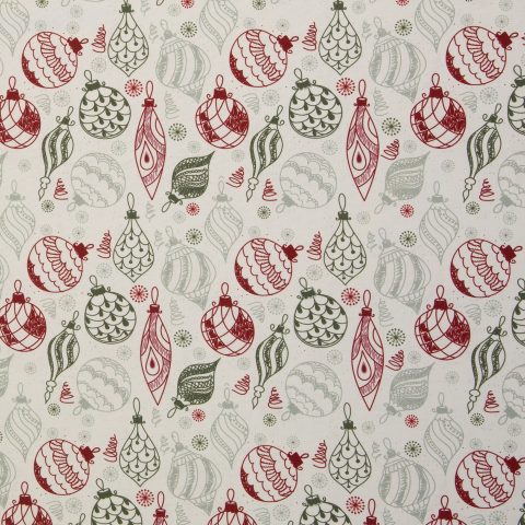 Canvas „Christmas" – Christbaumschmuck, naturweiß