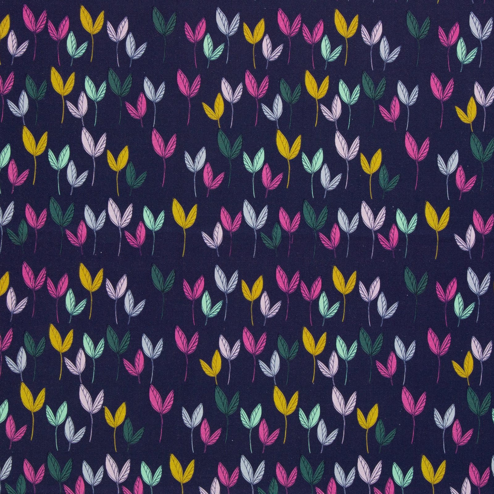 Canvas „Dancing Leaves by Emjo Design" – Blätter, dunkelblau