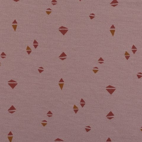 Bueno, Interlock-Jersey bunte Rauten, altrosa