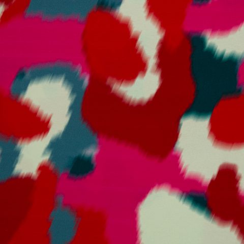 Jersey Viskose „Echo of Summer made by colu" – grafisches Design, bunt/rot