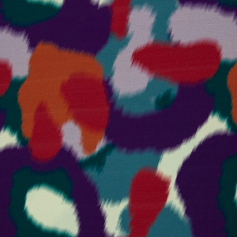 Jersey Viskose „Echo of Summer made by colu" – grafisches Design, bunt/violett