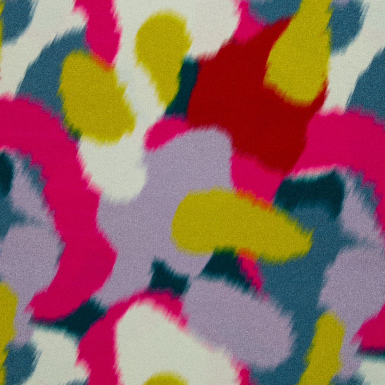 Jersey Viskose „Echo of Summer made by colu" – grafisches Design, bunt/gelb