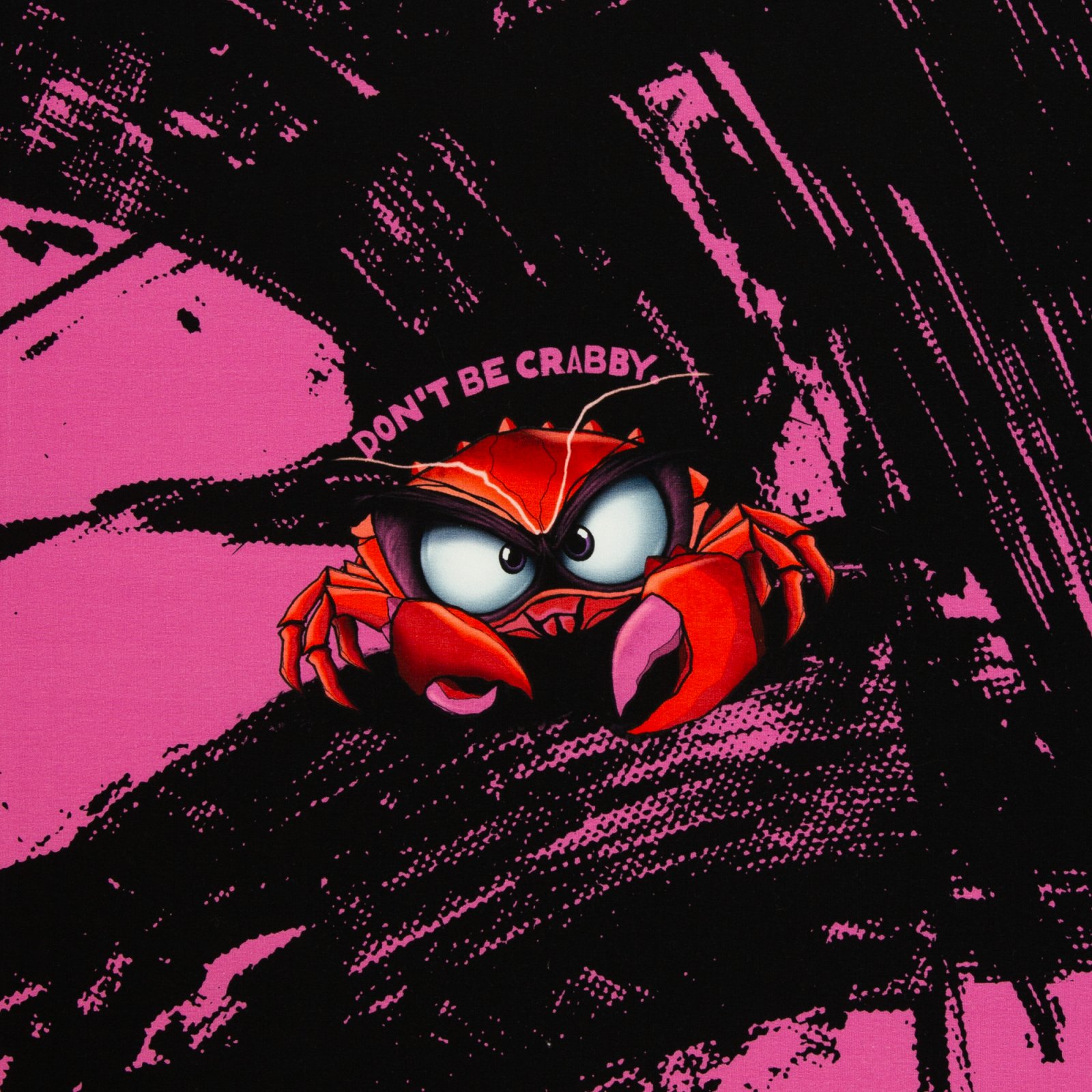 French Terry „Eddy the Crab by Thorsten Berger" – Krabbe, pink, ca. 85 cm