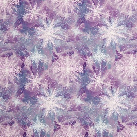 French Terry „Eisblumen by Christiane Zielinski" – Eiskristalle, lila/altflieder