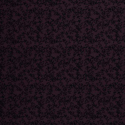 Baumwolle Webware „Eleonora" – kleine Blätter, schwarz/bordeaux