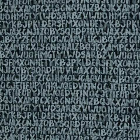Jersey Baumwolle „Elias" – Buchstaben, grau/anthrazit