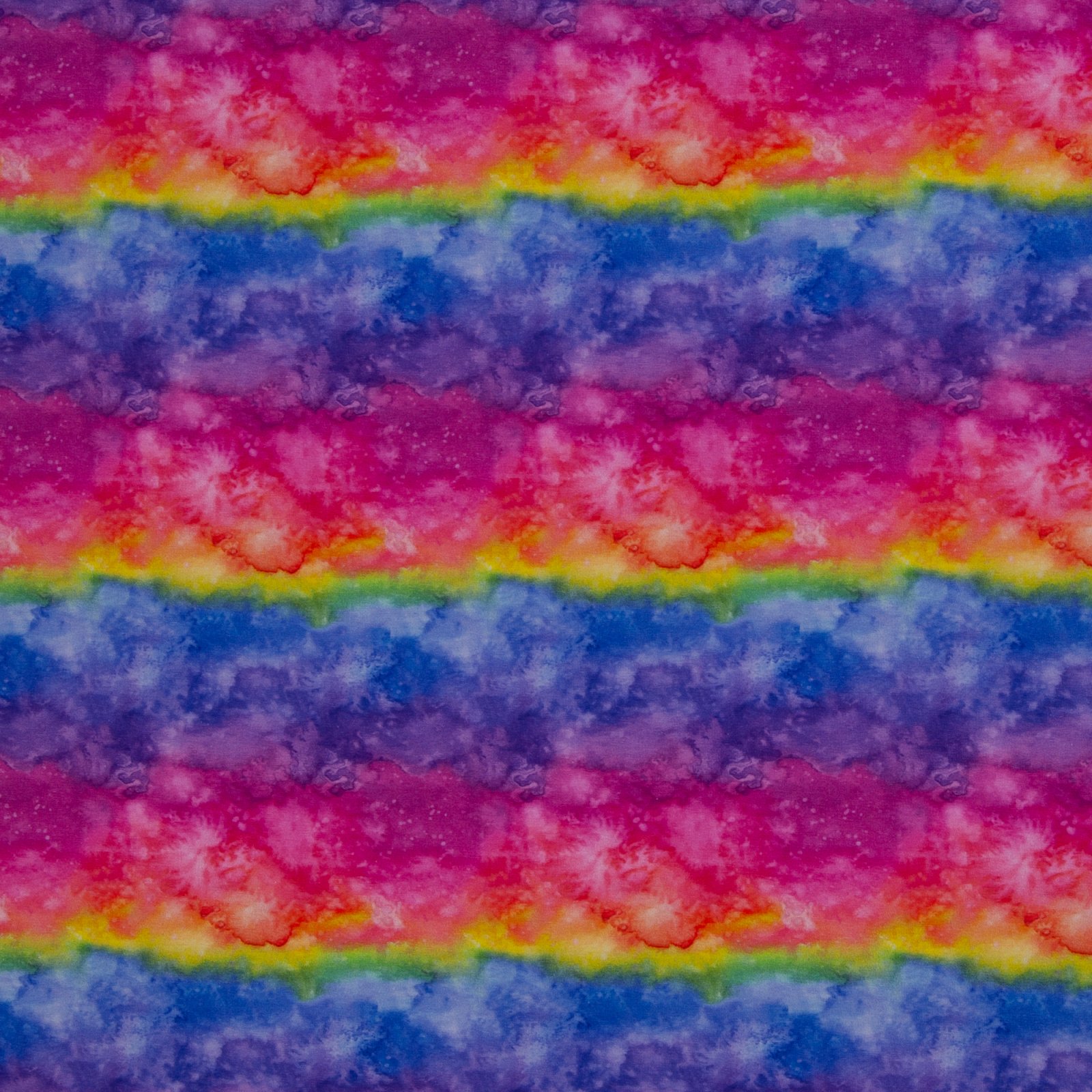 Jersey Baumwolle „Elias" – Wasserfarbe, Regenbogenstrifen, bun