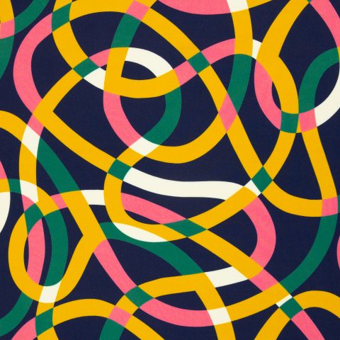 Viskose Webware „Feelings by käselotti" – Linien, bunt