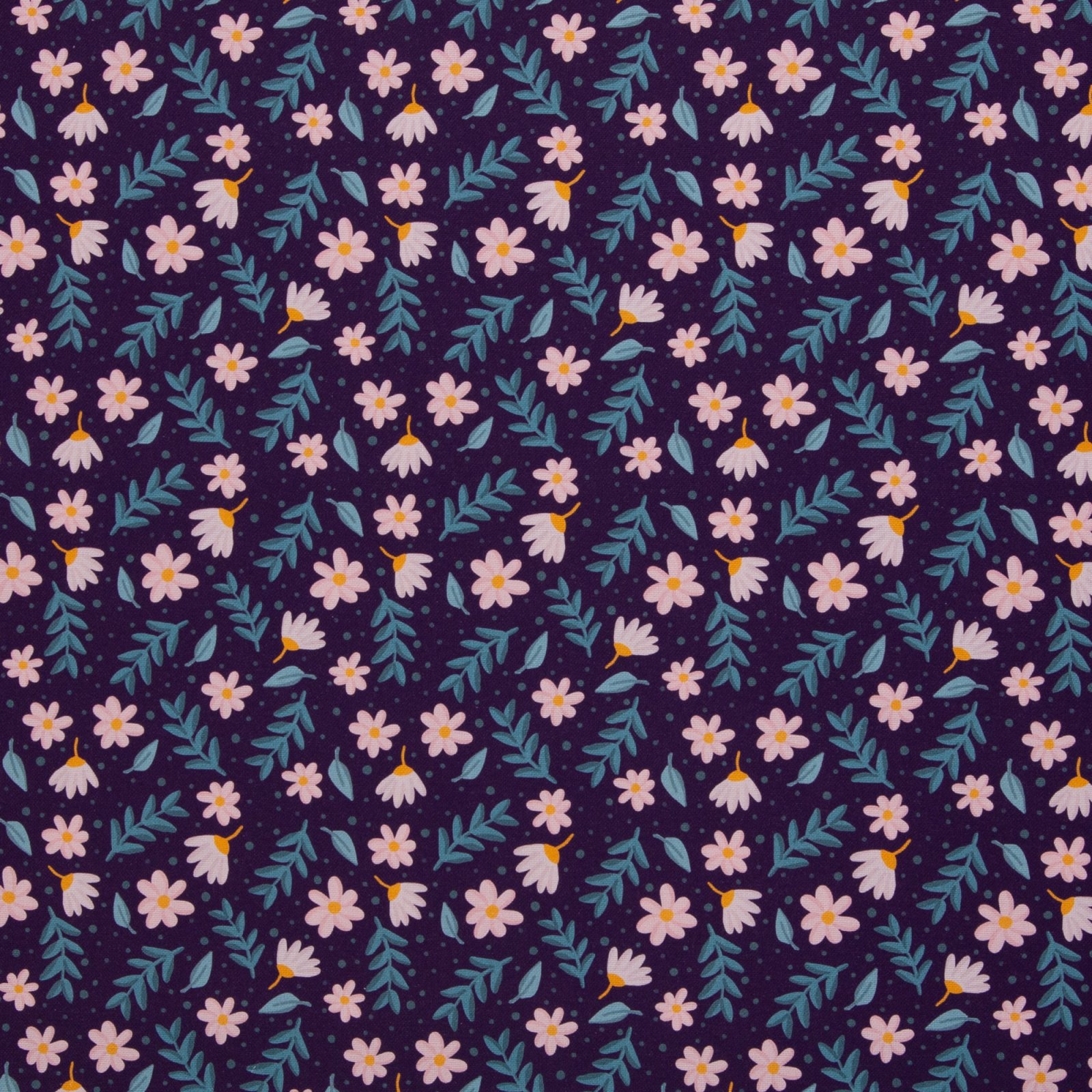 Canvas „Floral Tales by Emjo-Design" – Blüten & Tupfen, lila