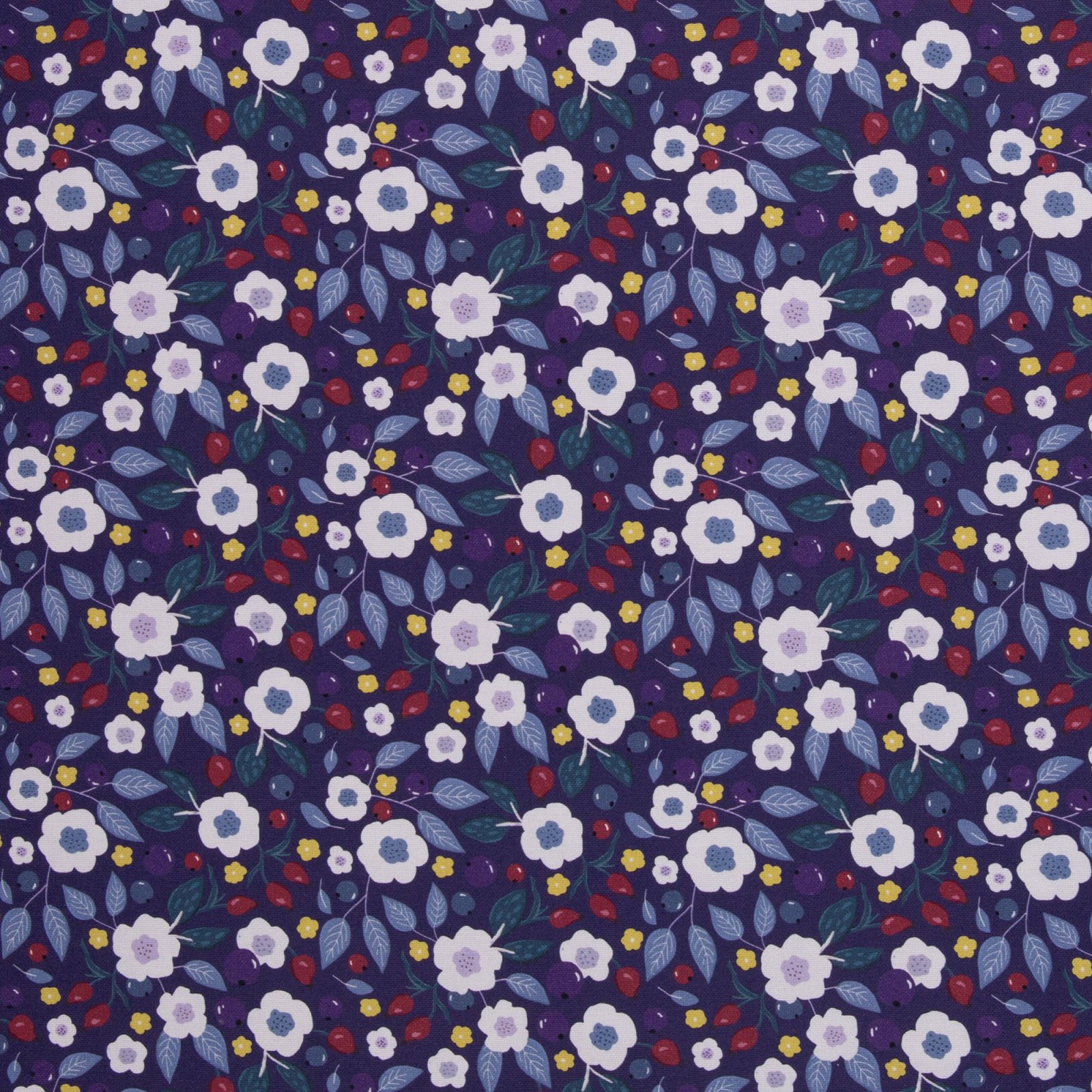 Canvas „Floral Tales by Emjo-Design" – Blüten & Blätter, dunkelblau