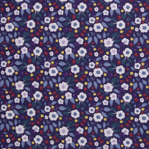 Canvas „Floral Tales by Emjo-Design" – Blüten & Blätter, dunkelblau