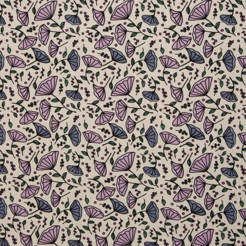Canvas „Floral Tales by Emjo-Design" – Blumen & Beeren, hellbeige