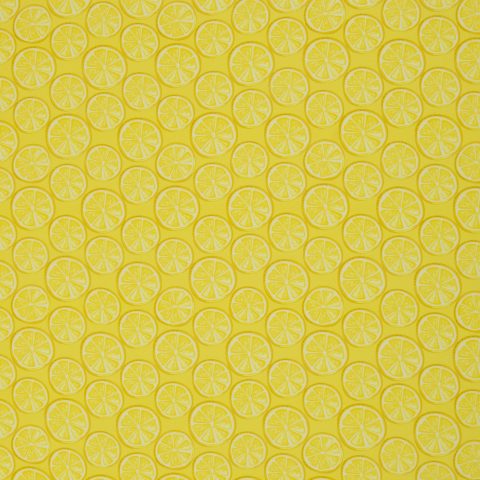 Baumwolle Webware „Fruits" – Zitronen, gelb