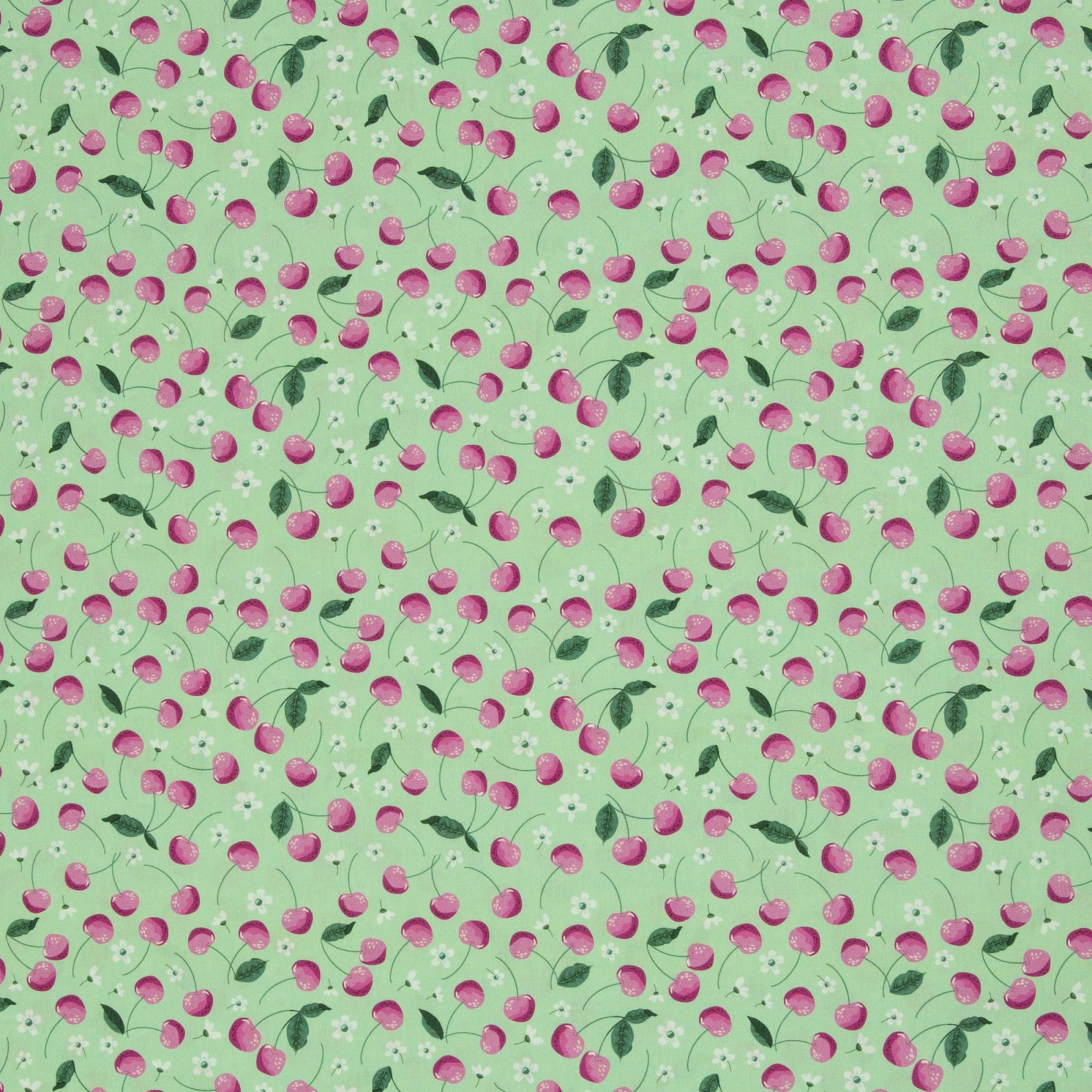 Baumwolle Webware „Fruits" – Kirschen, mint