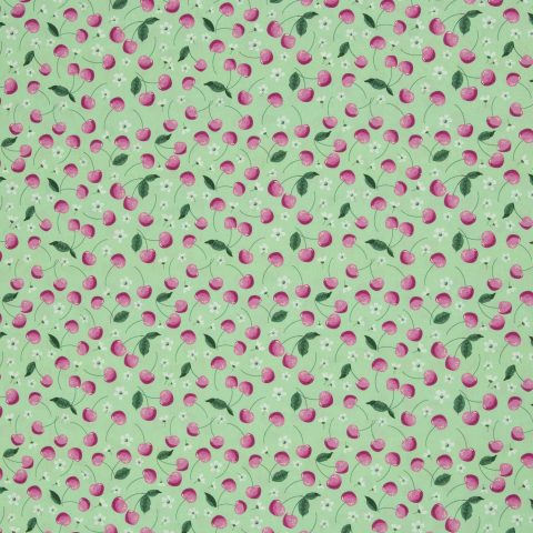 Baumwolle Webware „Fruits" – Kirschen, mint