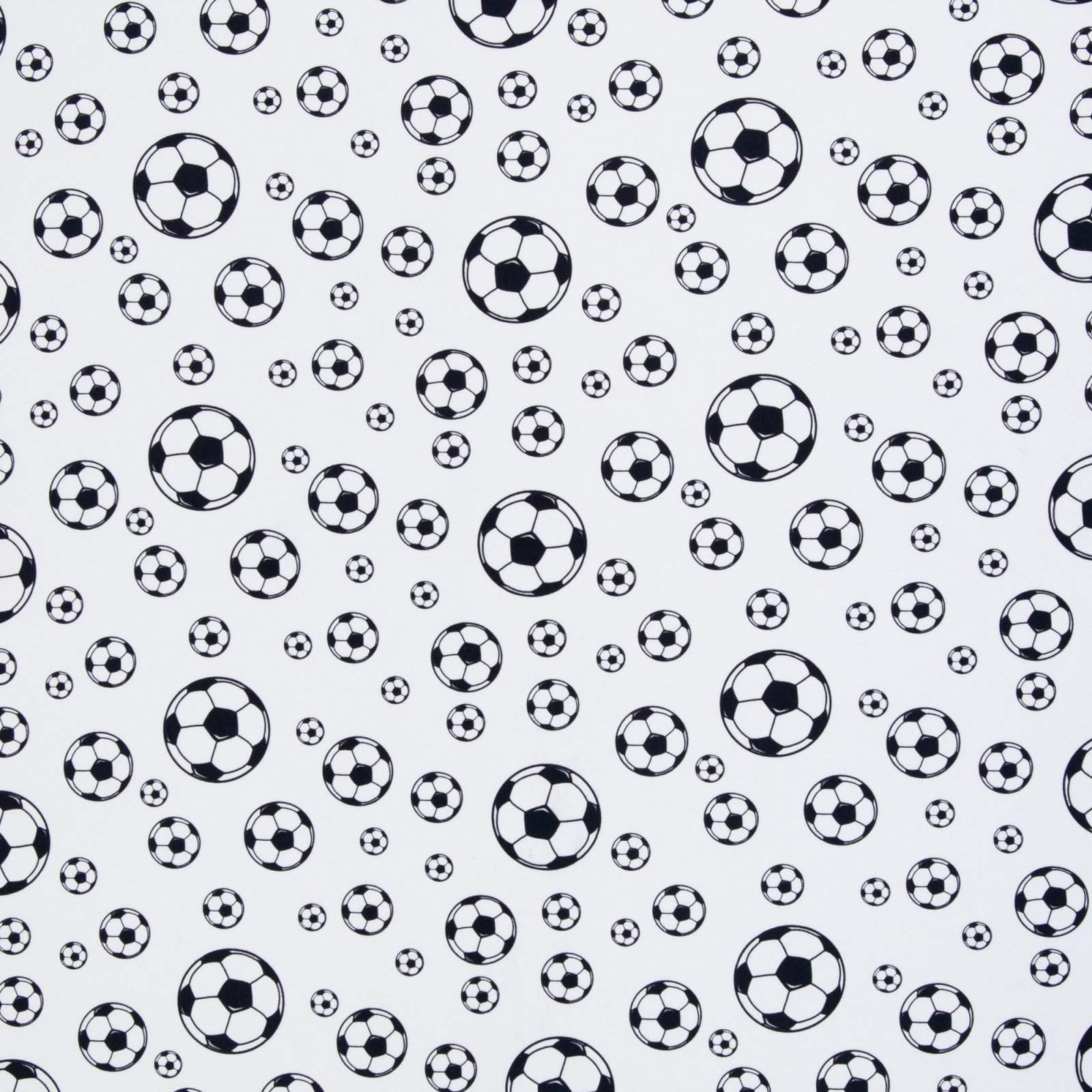 Baumwolle Webware „Fussball" – Fußbälle, schwarz/weiß