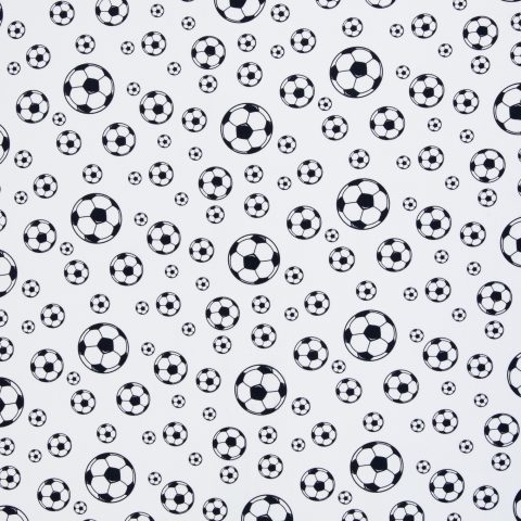 Baumwolle Webware „Fussball" – Fußbälle, schwarz/weiß