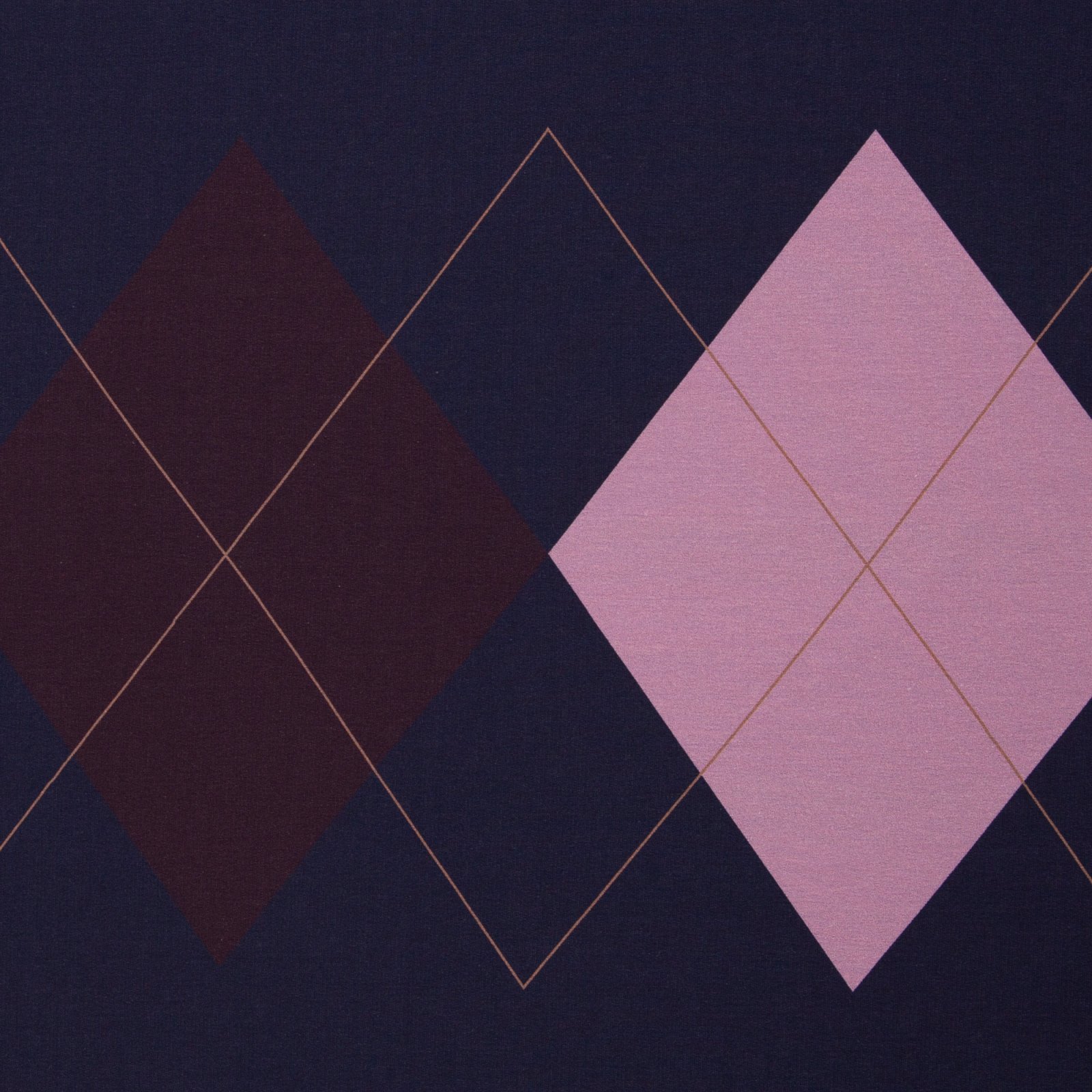 French Terry „Geoluxe Argyle by ki-ba-doo" – Rauten, dunkelblau