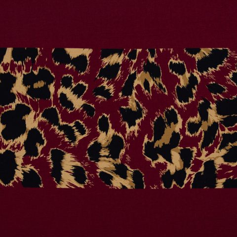 French Terry „Geoluxe Leo Blockstreifen" – Leo, Streifen, burgundy