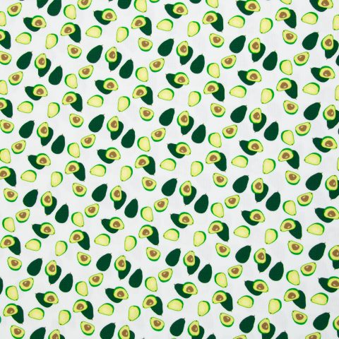 Rippjersey „Geseke" – Avocados, grün/weiß