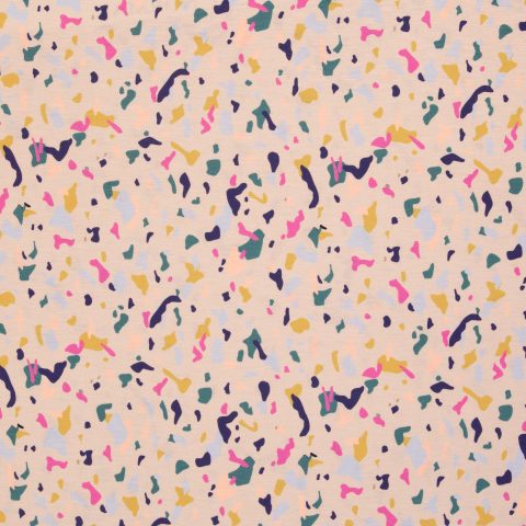 Slub-Jersey „Happy Konfetti by Cherry Picking" – Konfetti, beige, bunt