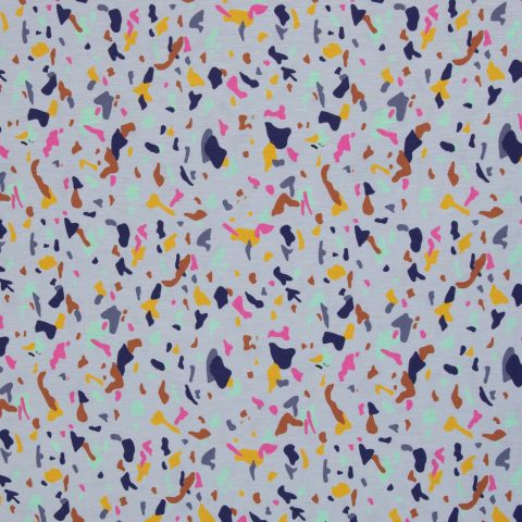 Slub-Jersey „Happy Konfetti by Cherry Picking" – Konfetti, hellblau, bunt